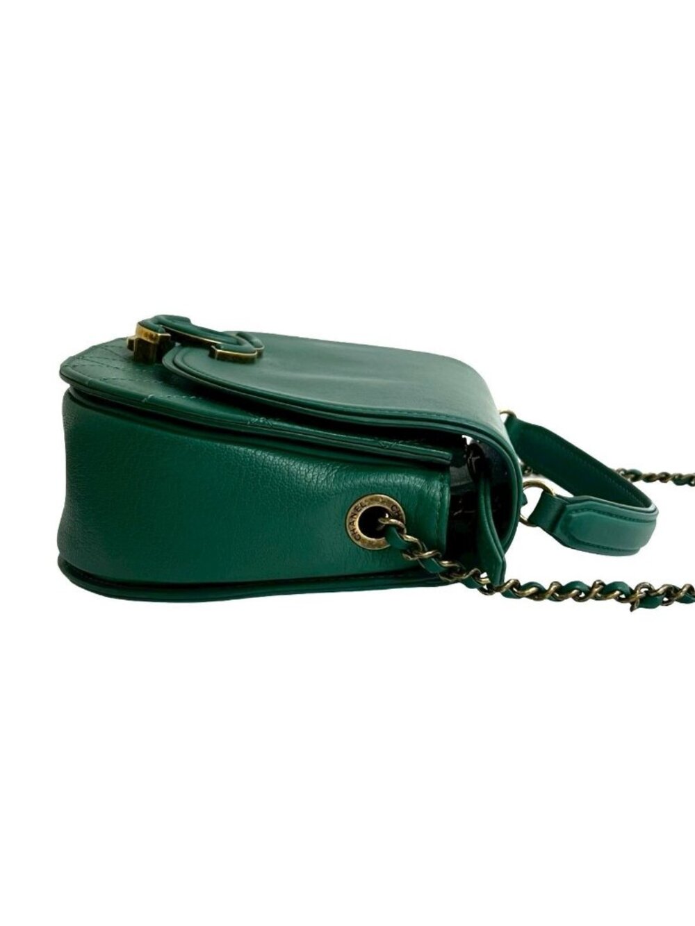 Chanel Card Seal Number 23 Coco Cab Jumbo CC Logo Calf Leather Chain Shoulder - Picture 6 of 8